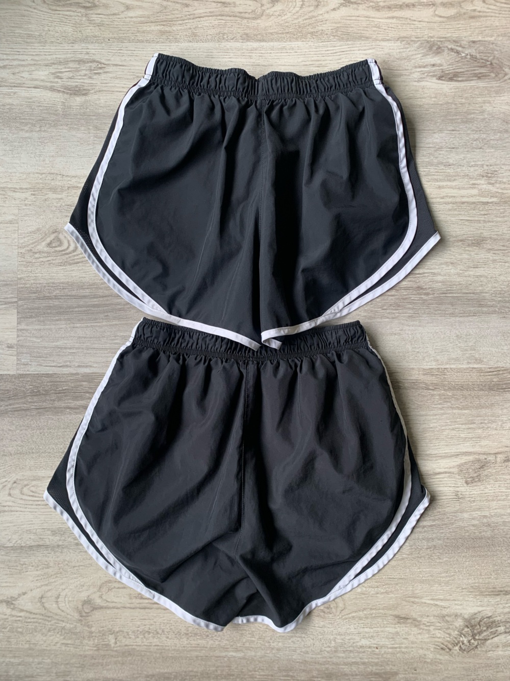 Bundle of 2 Nike Black Running Shorts with White Piping-built in brief lining - Picture 2 of 11